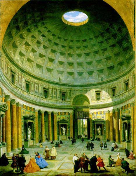 Interior of the Pantheon, a painting by Giovanni Paolo Panini